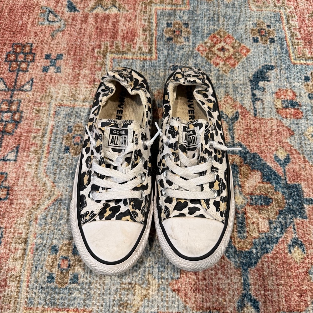 Converse Black and White Animal Print Sneakers